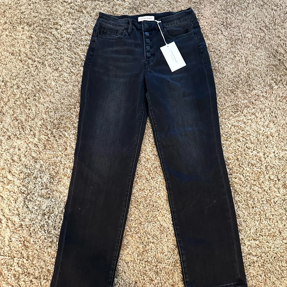 Black 5 button Flying Monkey jeans size 29. New with tags! - Picture 1 of 2